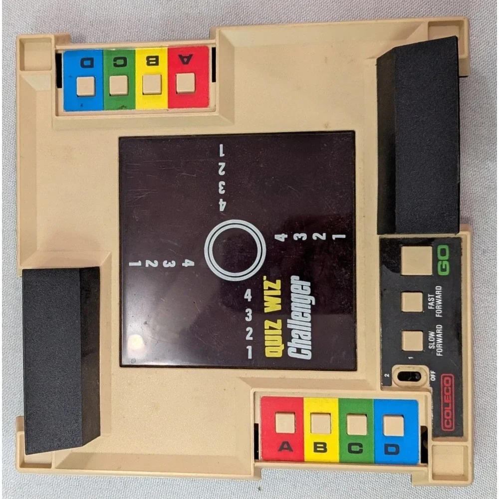 Coleco Quiz Wiz Challenger Console 7 Game Cartridge Bundle Vintage 1980s Good